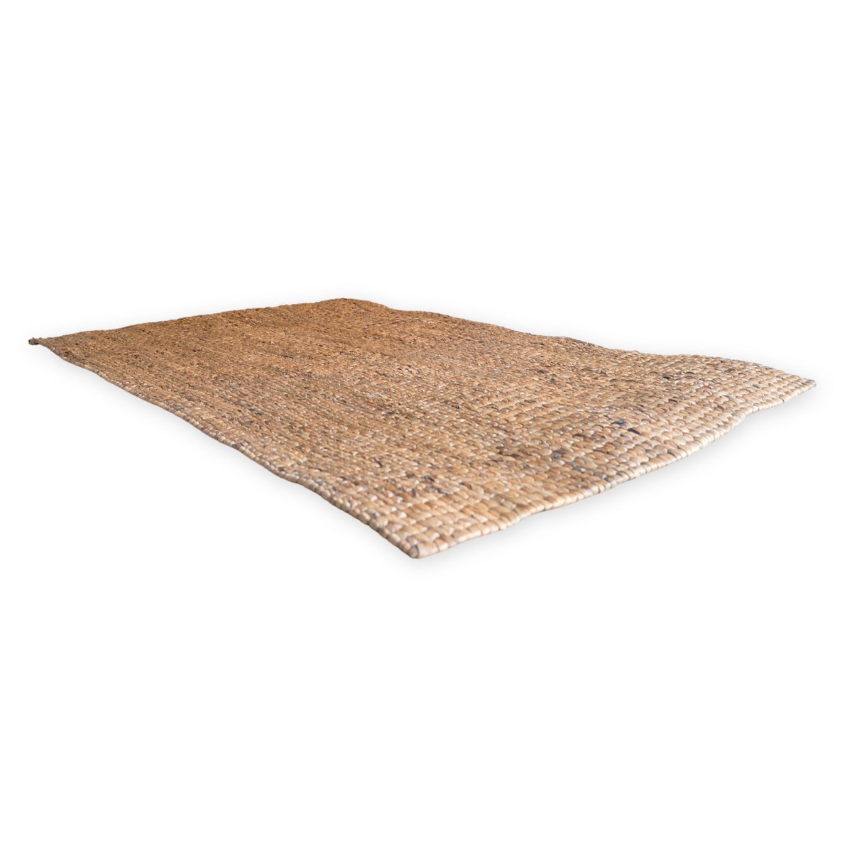 Vierkant Boho-vloerkleed gemaakt van natuurlijke vezels-handgeweven vloermat-rechthoekig bruin tapijt-groot water hyacint tapijt 180x115 cm sawah