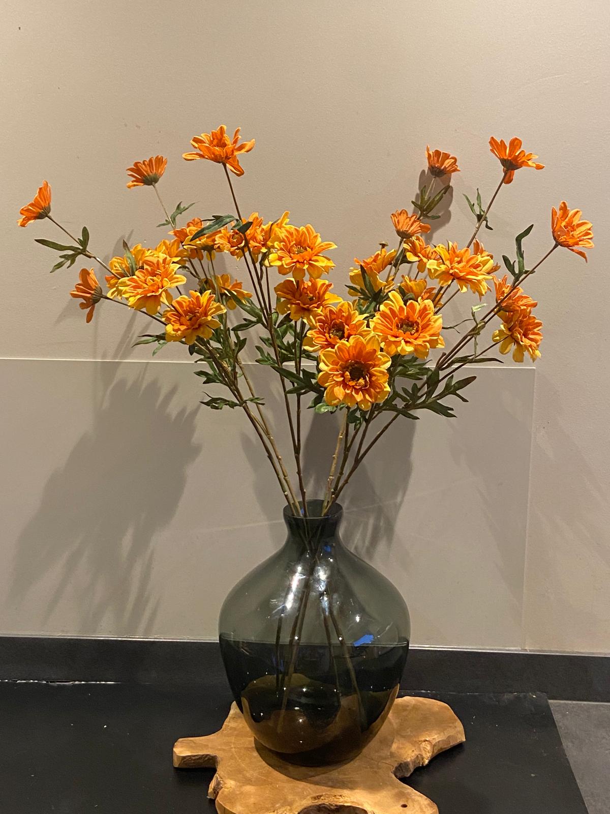 Zijden Chrysant 5 bloemen 75 cm