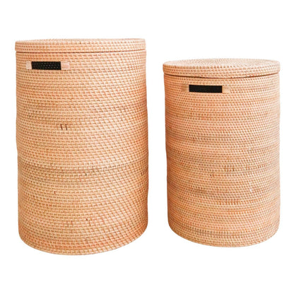 Wasmand met deksel Opbergmand van rotan SARI