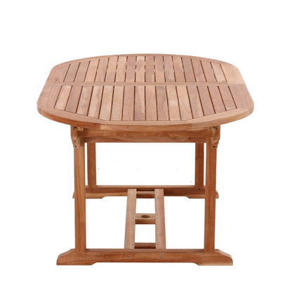 Tuintafel, 180x100 cm ovaal, uitschuifbaar, teak