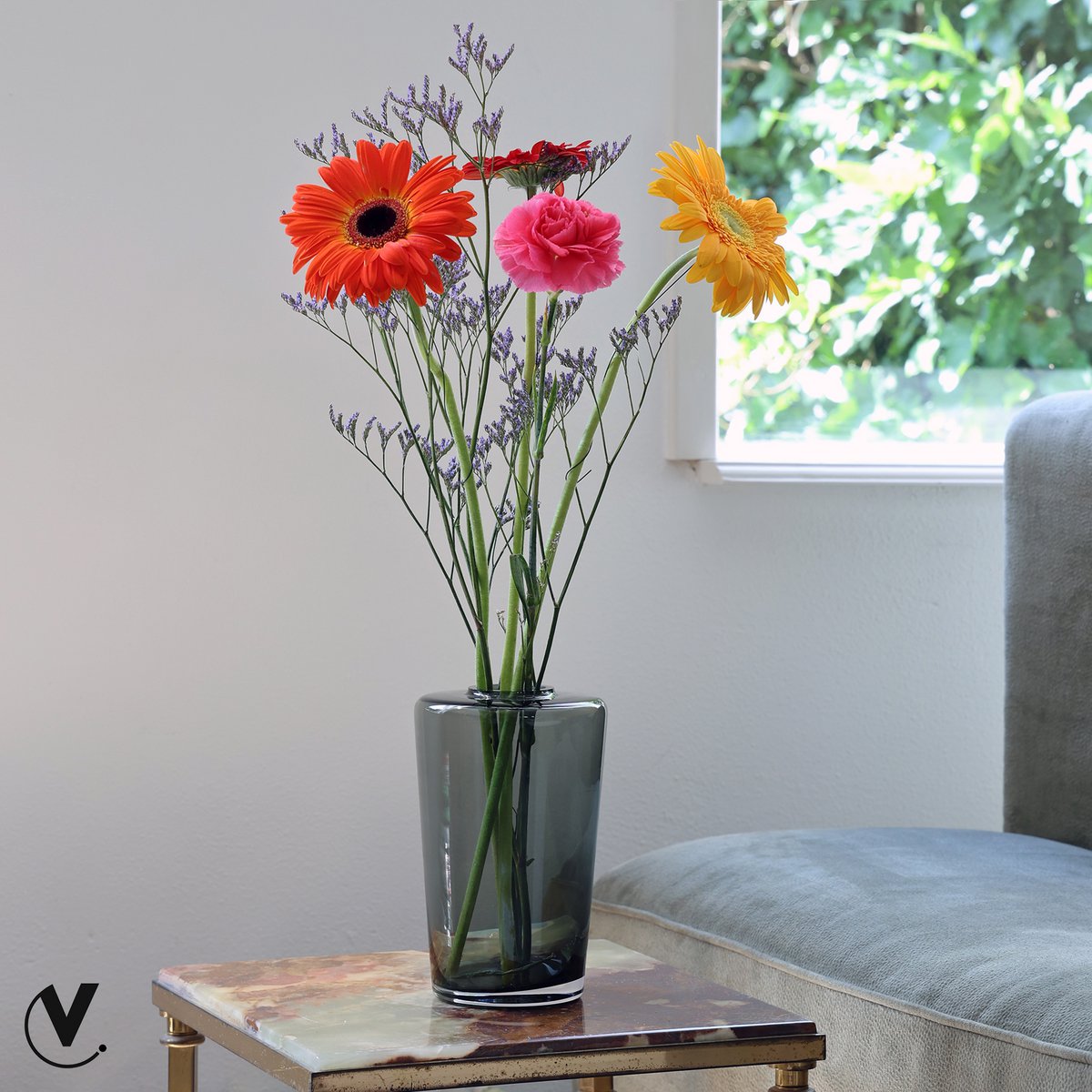 Vaas - Neris grijs 18 cm Hoog