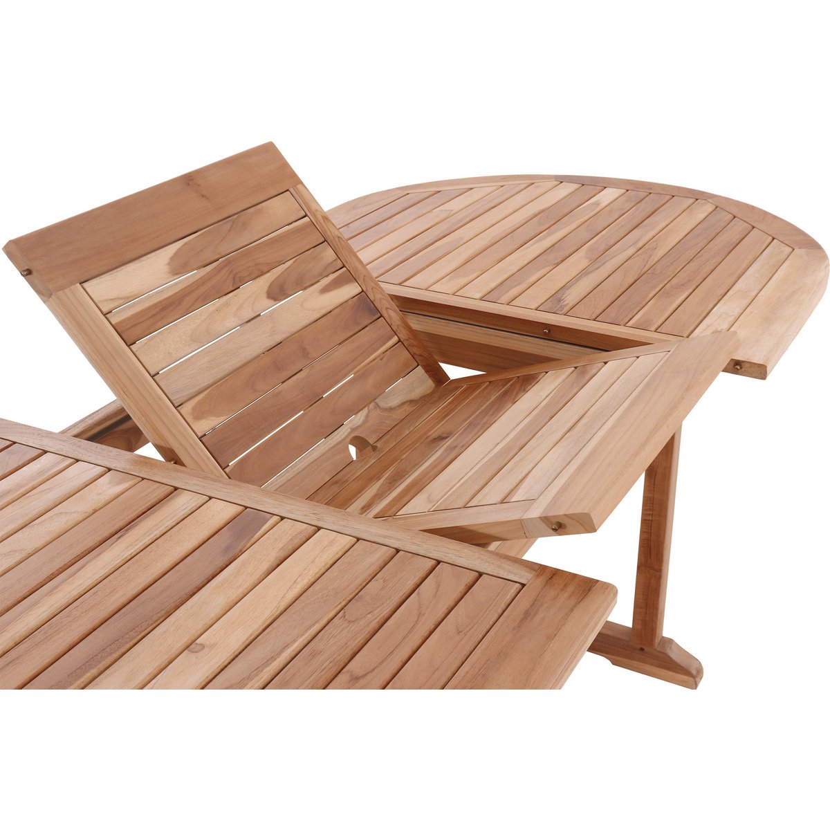Tuintafel, 180x100 cm ovaal, uitschuifbaar, teak