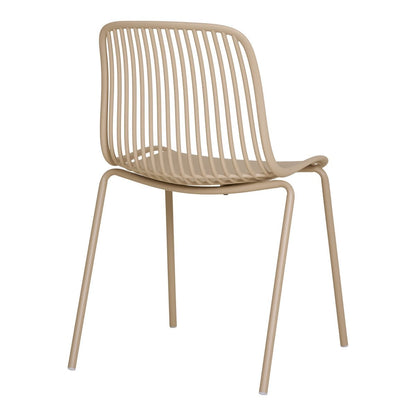 Branson Garden stoel - zand, stapelbaar, 55x46,5x82 cm - set van 4