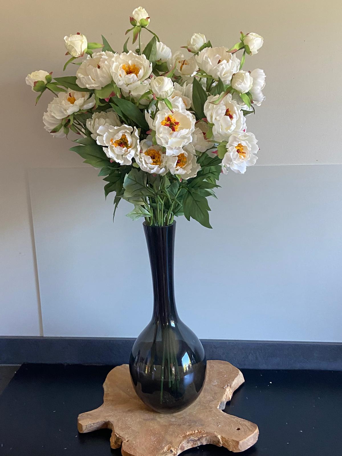 Pioenroos  3 x vertakt met 4 bloemen 65 cm