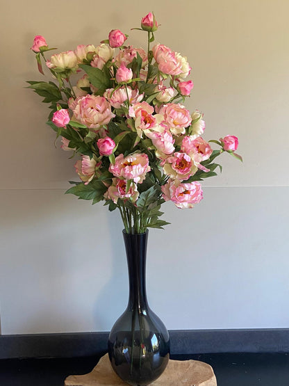 Pioenroos  3 x vertakt met 4 bloemen 65 cm