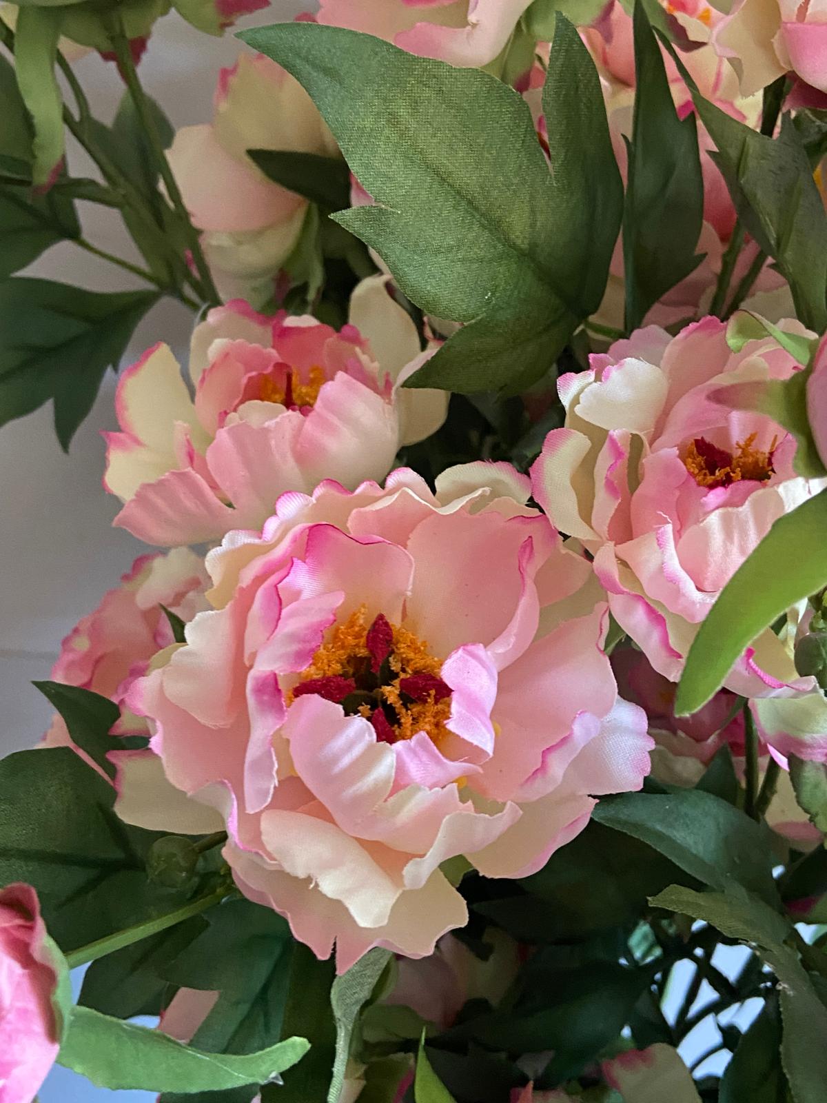 Pioenroos  3 x vertakt met 4 bloemen 65 cm