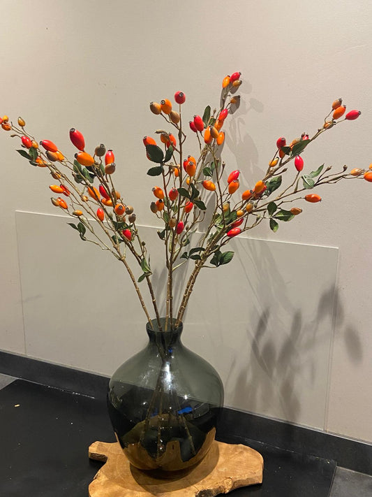 Zijden Hondsrozenbotteltak 78 cm