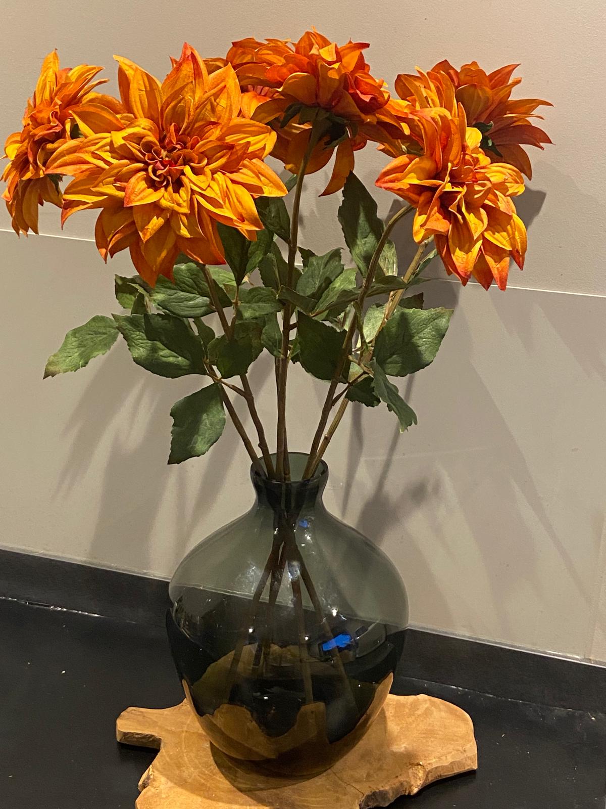 Zijden Dahlia Green fall 66 cm