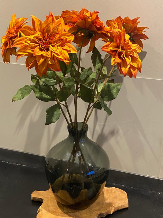 Zijden Dahlia Green fall 66 cm