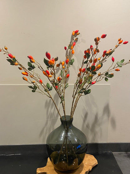 Zijden Hondsrozenbotteltak 78 cm