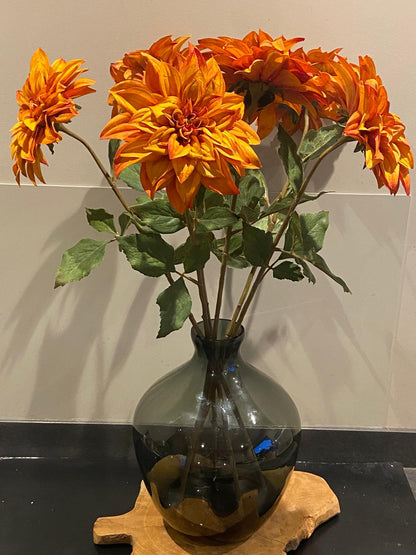 Zijden Dahlia Green fall 66 cm