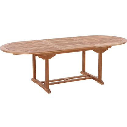 Tuintafel, 180x100 cm ovaal, uitschuifbaar, teak