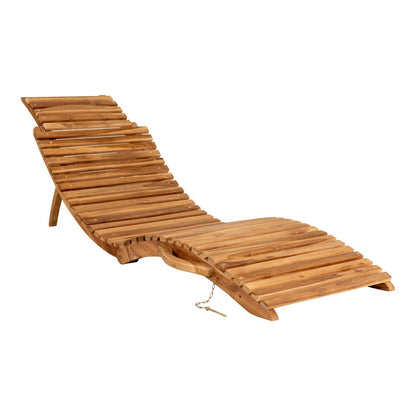 Arrieta Ligstoel - Natuurlijk, Teak, 160x50x25 cm