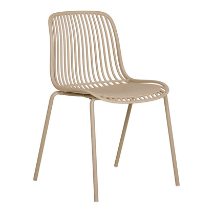 Branson Garden stoel - zand, stapelbaar, 55x46,5x82 cm - set van 4